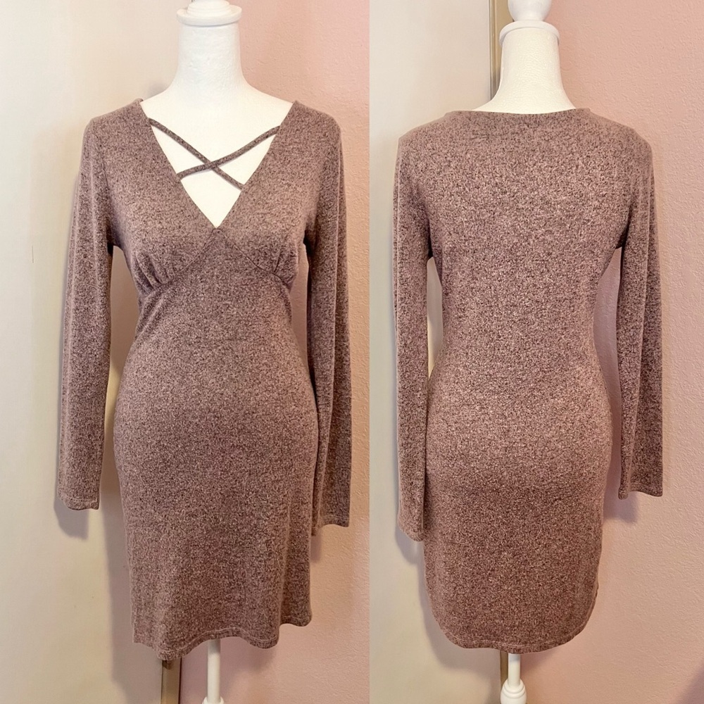 Criss-Cross Long Sleeved Dress